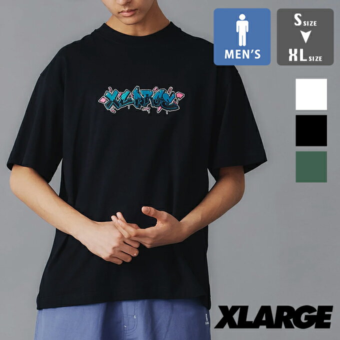 【 XLARGE エクストララージ 】 AEROSOL GAFFITI S/S TEE エアロゾル グラフィティ 半袖Tシャツ 101242011032 / xlarage tシャツ エクストララージ Tシャツ 半袖 グラフィック 刺繍 バックプリント ストリート カジュアル アメカジ 2024SUMMER