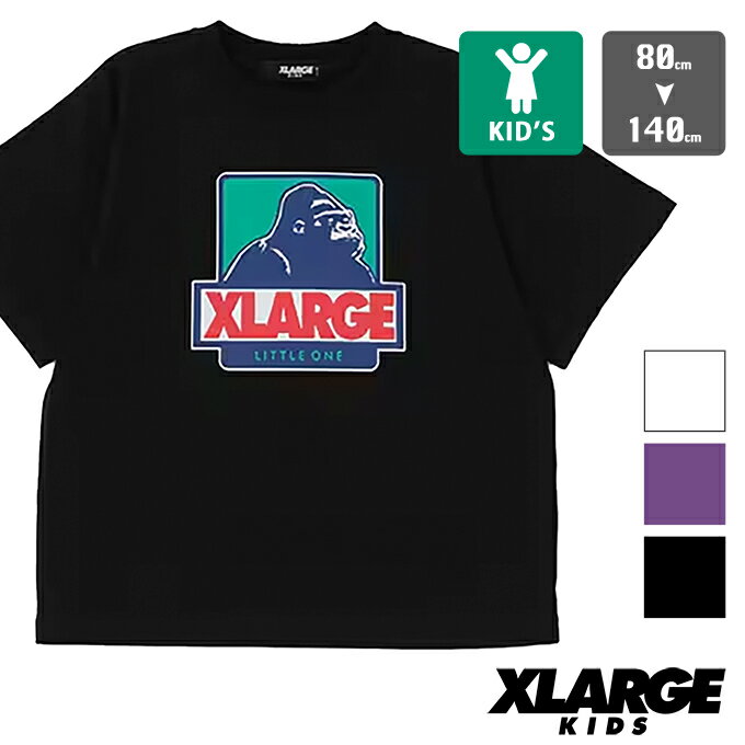  配色ボックスゴリラ 半袖Tシャツ 9432219 / xlarage kids tシャツ エクストララージ キッズ Tシャツ 半袖 カジュアル バックプリント OGゴリラ バックプリント バックサイドOG ボーイズ ガールズ 子供服 23SUMMER