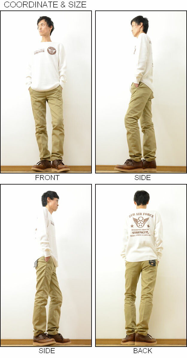 （HWFロンT）『8th AIR FORCE』 JEANSBUG ORIGINAL Heavy Waffle Long Sleeves Tシャツ オリジナル エアフォース 第8空軍 ミリタリー プリント ヘビー ワッフル 長袖 Tシャツ メンズ レディース 大きいサイズ 厚手 サーマル 防寒 インナー アメリカ 米軍 【HWLT-8thAF】