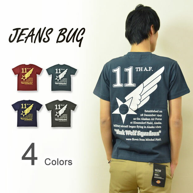 『11th AIR FORCE』 JEANSBUG ORIGINAL PRINT T-SHIRT オリジナルユーエスエアフォース 第11空軍 ミリタリープリント…