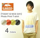 KRIFF MAYER（クリフメイヤー） 『TODAY IS NICE DAY』 半袖 Tシャツ メンズ フォトT フォトプリント カットソー サーフT マリン クルーネック チャコールグレー イエロー 白 赤 【1357014】