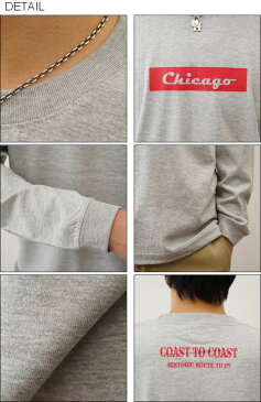 (ロンT)『CHICAGO』 JEANSBUG ORIGINAL 長袖 Tシャツ オリジナル シカゴ アメカジ プリント Tシャツ メンズ レディース 大きいサイズ ビッグサイズ対応 丸胴 クルーネック 袖リブ インナー ボックス ロゴ シンプル 英字 白 黒 【LRT-CHICAG】