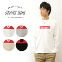 （ロンT）『CHICAGO』 JEANSBUG ORIGINAL 長袖 Tシャツ オリジナル シカゴ アメカジ プリント Tシャツ メンズ レディース 大きいサイズ ビッグサイズ対応 丸胴 クルーネック 袖リブ インナー ボックス ロゴ シンプル 英字 白 黒 