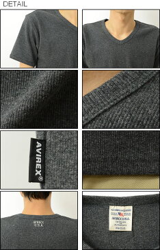 AVIREX（アヴィレックス） DAILY V-NECK T-SHIRT デイリー Vネック 半袖 無地 Tシャツ ストレッチ フライス リブ素材 伸縮生地 シンプル インナー Vネック Tシャツ カットソー アビレックス USA 白 黒 グレー オリーブ グリーン チャコール 【6143501】