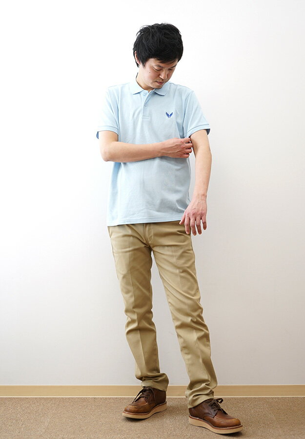 （ポロシャツ）『AIR FORCE』 オリジナル エアフォース ワンポイント 刺繍 半袖 ポロシャツ 鹿の子 吸水 速乾 吸汗 厚手 ヘビーウエイト コットン 綿 メンズ レディース 大きいサイズ ビッグサイズ対応 クールビズ 作業着 ミリタリー アメリカ 空軍 米軍 USAF 【SPL-AF】 - Image 3