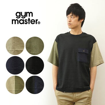 gym master(ジムマスター) 麻 レーヨン TEE メンズ レディース 半袖 Tシャツ ポケT フラップ ポケット アメカジ アウトドア キャンプ 釣り 自転車 山登り 登山 海 川 ビッグ 大きい オーバー サイズ シルエット リブ 素材 クルーネック 涼しい 黒 ブラック 【G621644】