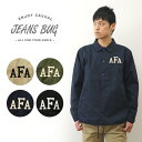 （コーチジャケット） JEANSBUG ORIGINAL オリジナル AFA 刺繍 カスタム コーチ ジャケット メンズ 防風 撥水 ジャンパー ウインドブレーカー ワンポイント ミリタリー エアフォース 空軍 アメカジ バイカー 黒 紺 ネイビー ベージュ 【CCJK-AFA】