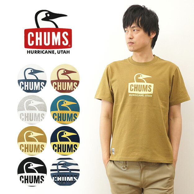 チャムス Tシャツ レディース CHUMS（チャムス） ブービーフェイス Tシャツ 半袖 メンズ レディース ボートロゴ プリント キャンプ アウトドア 登山 山登り 釣り アメカジ ストリート ボーダー ボックスロゴ 定番 人気 ブービーバード ペンギン 動物 黒 ブラック 大きい XL サイズ 【CH01-1834】