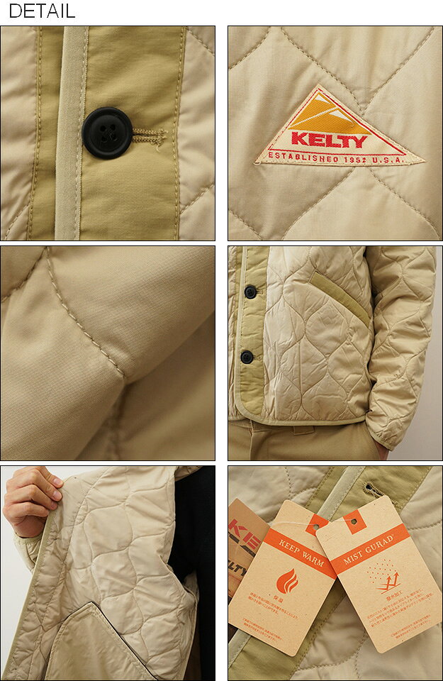 KELTY（ケルティ） カテドラル キルト ジャケット アウター キルティング メンズ レディース ユニセックス ビッグシルエット オーバーサイズ ノーカラー シンプル アウトドア キャンプ ブランド 軽い 暖かい 中綿 秋冬 黒 ブラック ベージュ オリーブ 【KE22213138】 jeansbug-10004919 JEANS BUG(ジーンズバグ) サンプル画像3