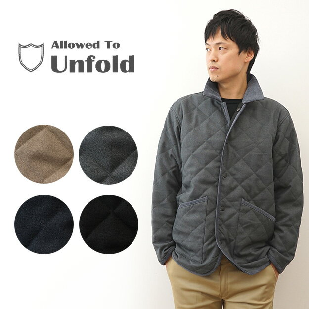 Allowed to Unfold（アロウドトゥアンフォールド） 中綿 キルティング シャツ ジャケット メンズ スナップボタン ポケット アウター カバーオール アウトドア キャンプ アメカジ 通勤 通学 保温性 大人 大きい サイズ XL 2L 黒 ブラック ベージュ ネイビー 【0704-27410】