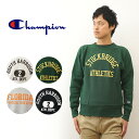 Champion（チャンピオン） リバースウィーブ クルーネック スウェット シャツ トレーナー メンズ レディース カレッジロゴ アメカジ ストリート スポーツ プリント 大きい サイズ XL XXL 青タグ 裏起毛 アメリカ USA 綿 コットン リヴァースウィーブ 黒 グレー 