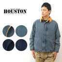 HOUSTON（ヒューストン） デニム ハンティング ジャケット メンズ アウター ジャンパー 大きい サイズ XL 中綿 コーデュロイ 暖かい アメカジ ミリタリー バイク バイカー ファッション シンプル ヴィンテージ ビンテージ 古着 感 経年変化 日本製 秋 冬 コーデ 