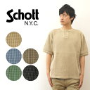 Schott ショット サーマル オーバーダイ ヘンリーネック Tシャツ メンズ 半袖 ティーシャツ ビッグシルエット オーバーサイズ ピグメント 顔料染め 経年変化 育てる 古着感 ヴィンテージ ビン…