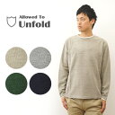 Allowed to Unfold（アロウドトゥアンフォールド） 杢調 ワッフル ロールネック 長袖 Tシャツ ロンT メンズ フェイク レイヤード 重ね着 サーマル 無地 シンプル 大人 カジュアル アメカジ おしゃれ インナー 大きい サイズ XL レディース ベージュ グレー 