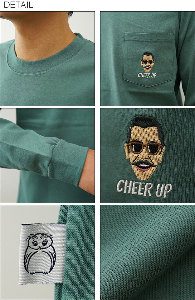 gym master（ジムマスター） 7.4oz CHEERUP 刺繍 ロンTee Tシャツ 長袖 ポケT ポケット メンズ レディース 大きい サイズ XL 2L 厚手 ワンポイント シンプル 無地 ブランド ロゴ インナー キャンプ 登山 綿 コットン おもしろい 春 夏 秋 冬 コーデ 白 黒 【G221753】 jeansbug-10005192 JEANS BUG(ジーンズバグ) サンプル画像3