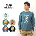 gym master（ジムマスター） 7.4oz HAPPY TIME ロンTee Tシャツ 長袖 メンズ レディース 大きい サイズ XL 2L 発泡 プリント 厚手 覆面レスラー プロレス 無地 ブランド ロゴ インナー キャンプ 登山 綿 コットン おもしろい 春 夏 秋 冬 コーデ 白 黒 