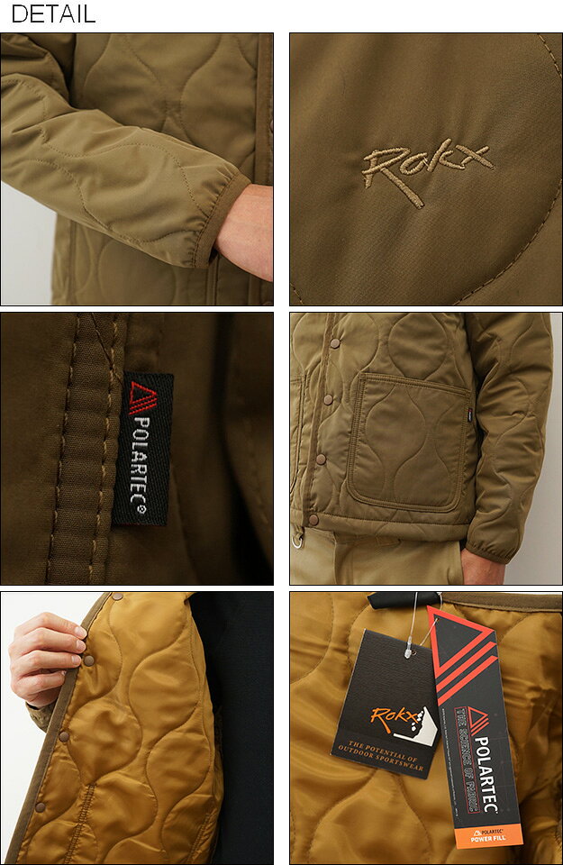 ROKX（ロックス） QUILT CARDIGAN insulated POLARTEC POWER FILL キルト カーディガン インシュレーテッド ポーラテック パワーフィル メンズ レディース インナーダウン 大きい サイズ XL アウトドア キャンプ 登山 中綿 保温 キルティング アウター 黒 【RXMF234024】 jeansbug-10004711 JEANS BUG(ジーンズバグ) サンプル画像2