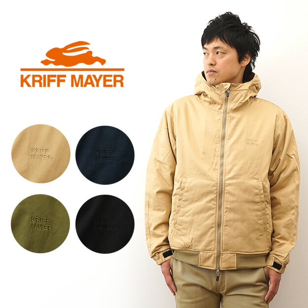 Rakuten - KRIFF MAYER（クリフメイヤー） ヘビーデューティー マウンテン パーカー ジャケット マンパ メンズ ビッグシルエット オーバーサイズ 大きい サイズ XL アウトドア キャンプ 登山 中綿 フリース 秋 冬 春 コーデ ブランド ロゴ 無地 ワンポイント 黒 ブラック 【2325100】