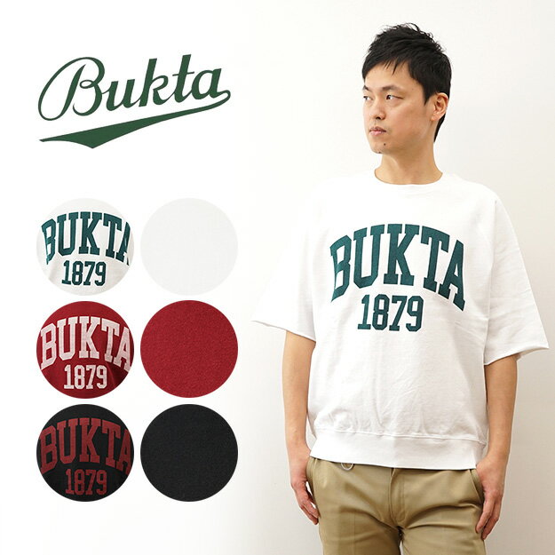 Rakuten - BUKTA（バクタ） ミニ 裏毛 Tシャツ メンズ レディース 半袖 スウェットT 大きい サイズ感 オーバーサイズ ビッグシルエット ティーシャツ ラグラン アメカジ ストリート ブランド カレッジ ロゴ キャンプ アウトドア スポーツ ペアルック 黒 白 ブラック 【BU2345806】