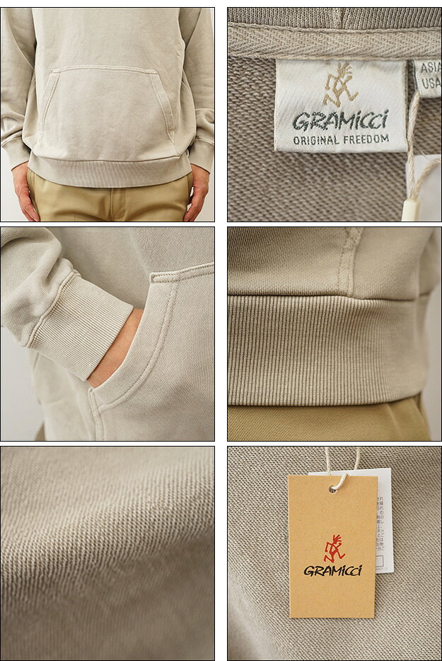 GRAMICCI（グラミチ） ワンポイント フーディー スウェット シャツ ONE POINT HOODED SWEATSHIRT パーカー メンズ レディース カップル 大きいサイズ 大きめ おしゃれ かわいい きれいめ 綿100 裏毛 タオル地 アウトドア キャンプ スポーツ 部屋着 春 秋 冬 【G303-FT】 jeansbug-10004877 JEANS BUG(ジーンズバグ) サンプル画像3