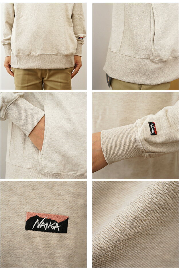 NANGA（ナンガ） エコハイブリッド ミニ ボックスロゴ エンブロイダリー パーカー ECO HYBRID MINI BOX LOGO EMBROIDERY SWEAT HOODIE メンズ レディース 大きいサイズ 裏毛 アメカジ ストリート キャンプ 登山 春 秋 冬 服 刺繍 黒 白 グレー スウェット 【NW2441-014】 jeansbug-10005571 JEANS BUG(ジーンズバグ) サンプル画像3