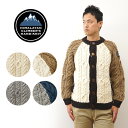 HIMALAYAN CLIMBER'S HAND-KNIT(ヒマラヤンクライマーズハンドニット) 切替 クルー カーディガン メンズ レディース 厚手 ウール ...