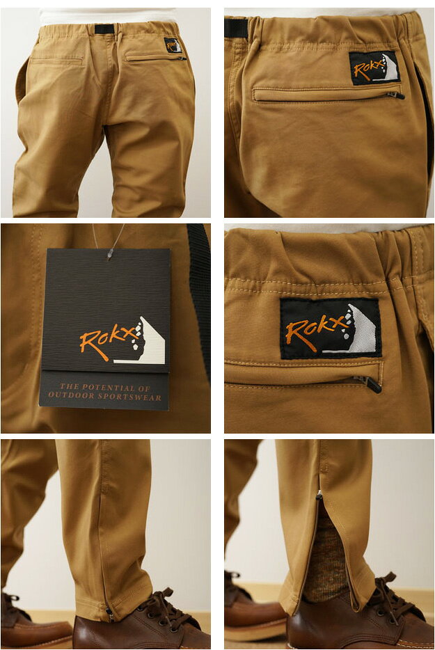ROKX（ロックス） ライトトレックパンツ LIGHT TREK PANT メンズ レディース クライミングパンツ アウトドア 登山 ハイキング キャンプ 自転車 フェス 裾ジップ テーパード チノ ストレッチ 速乾 軽量 動きやすい アメカジ ストリート 黒 ブラック 紺 【RXMS191012】 jeansbug-10004362 JEANS BUG(ジーンズバグ) サンプル画像3