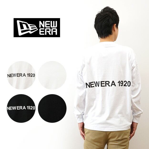 Rakuten - New Era（ニューエラ） 長袖 オーバーサイズド コットン Tシャツ NEW ERA 1920 ロンT メンズ レディース 大きいサイズ ゆったり XL 黒 白 バックプリント ワンポイント アメカジ ストリート アウトドア スポーツ フェス 登山 おしゃれ おすすめ 【14682695】【14682697】