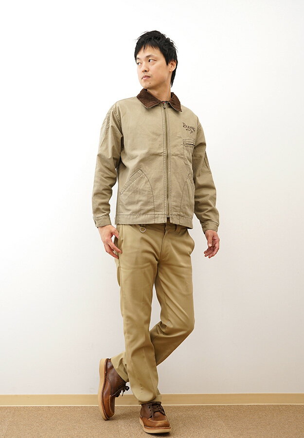 KRIFF MAYER（クリフメイヤー） ダック ワーク ジャケット メンズ XL 大きいサイズ オーバーサイズ ゆったり 秋冬 黒 ベージュ 刺繍 アウター アメカジ ストリート系 ミリタリー ヴィンテージ 古着風 おしゃれ かっこいい 【2515119】