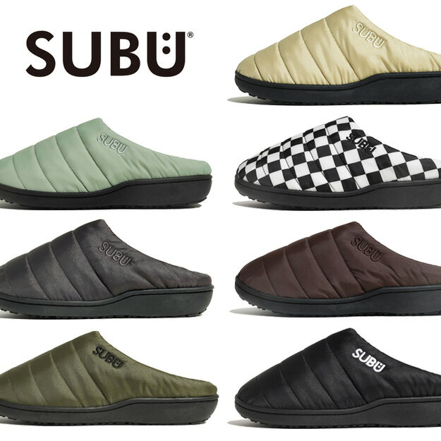SUBU（スブ） ウィンター サンダル メンズ レディース 正規販売店 送料無料 ラッピング 冬用 アウトドア キャンプ ルームシューズ 厚底 スリッポン スリッパ プレゼント ギフト 部屋 外履き 防水 雨 雪 黒 ブラック グレー チェッカー 【SB-73・43・23・13・34・36・35】