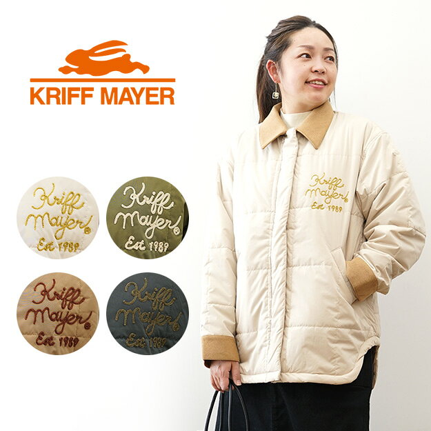 KRIFF MAYER（クリフメイヤー） キルト 中綿 ジャケット LADYS アウター ボタン ワンポイント チェーン 刺繍 カジュアル かわいい おしゃれ スタイリッシュ 暖かい 秋 冬 レディース 【W2525119】