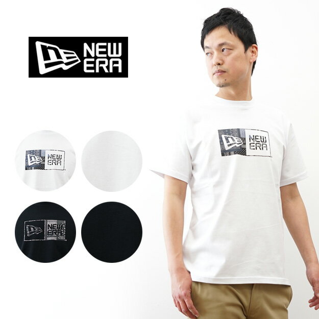 Rakuten - New Era（ニューエラ） 半袖 コットン Tシャツ Oriental Paisley ボックスロゴ メンズ レディース 綿100% 8oz 厚手 レギュラーフィット ラバープリント ペイズリー バンダナ柄 ストリート アメカジ ユニセックス 春夏 デザインTシャツ 白黒 【14856700】【14856701】