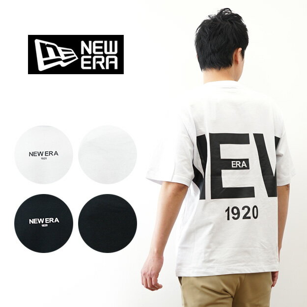 Military - New Era（ニューエラ） 半袖 オーバーサイズド コットン Tシャツ Zoom Up Logo メンズ レディース 8oz 厚手 綿100％ ビッグシルエット ブランドロゴ ロゴT ストリート ファッション 春 夏 秋 ブラック ホワイト 黒 白 大きめ ゆったり おしゃれ 【14856656】【14856659】