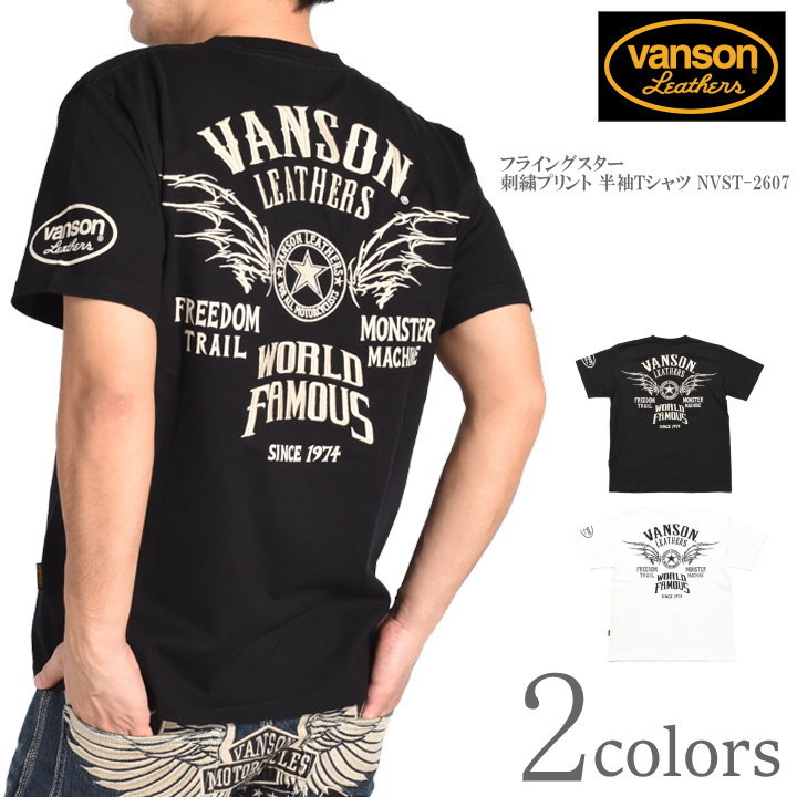 Rakuten - バンソン VANSON Tシャツ フライングスター 刺繍プリント 半袖Tシャツ NVST-2607【2026春夏新作】