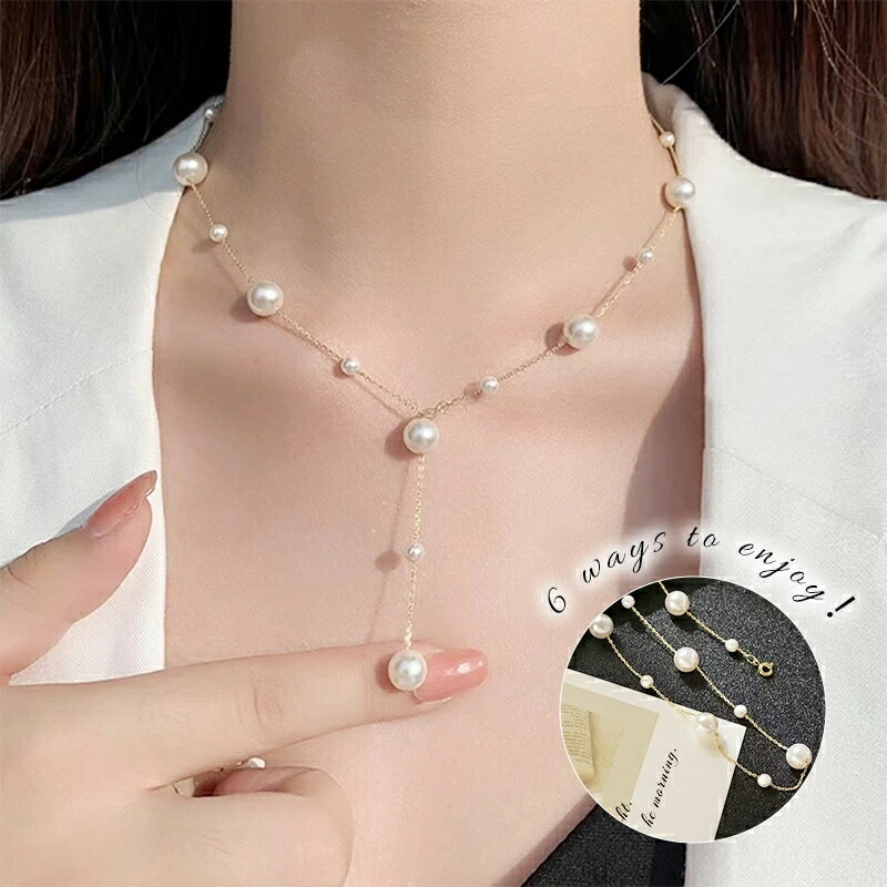 Rakuten - パールネックレス レディース 夏　首元涼しく 真珠 ネックレス ブライダル 結婚式 卒業式 アクセサリー ジュエリー すぐお届け 淡水パール カジュアル 本真珠 おしゃれ 結婚 ギフト プレゼント パーティー お食事 優美ファッション キレイ