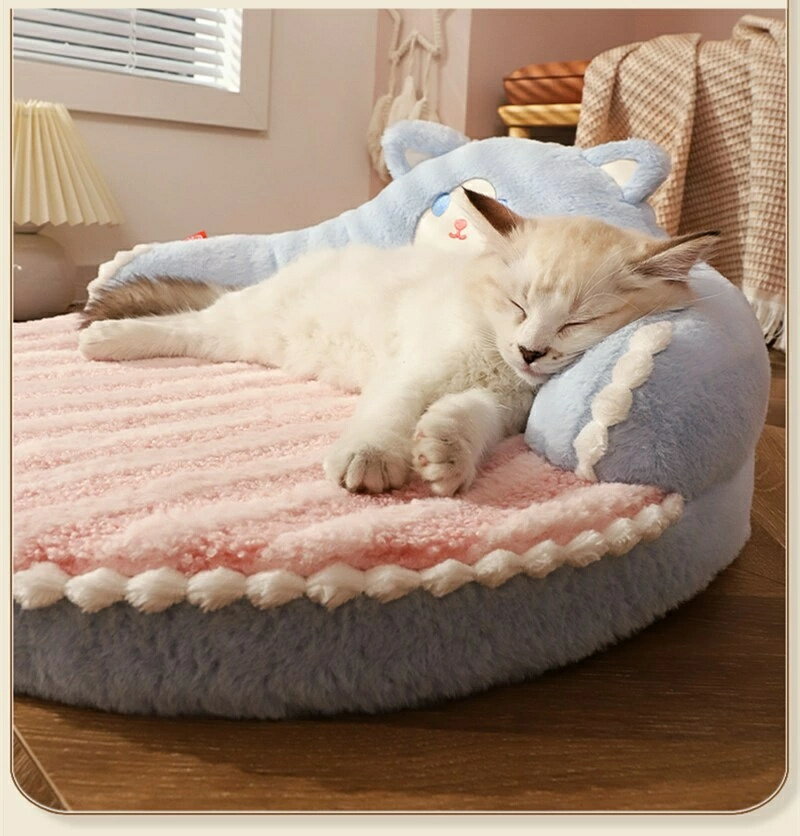 Rakuten - ペットベッド 丸型 洗える かわいい ペットハウス 猫 犬 小型犬 中型犬 クッション オールシーズン ふわふわ 柔らか もこもこ 防寒 ペットクッション 猫ベッド 犬ベッド ペットソファー ペットベット ペット用品 あったか ぐっすり眠れる 寒さ対策 滑り止め 休憩所 寝床
