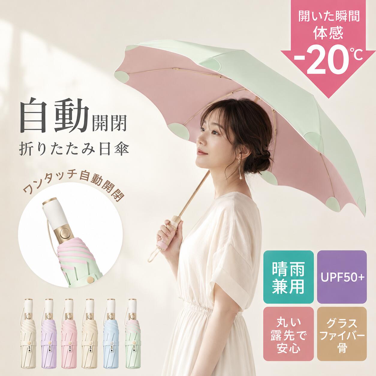 日傘 折りたたみ 完全遮光 UVカット100% 晴雨兼用 軽量&風に強い コンパクト 折り畳み傘 超軽量 自動開閉 UVカット レディース メンズ コンパクト 遮光率100% ひがさ 遮光 雨傘 紫外線カット 携帯便利 紫外線遮断 撥水 耐風 日焼け対策 逆戻り防止機能 熱中症対策