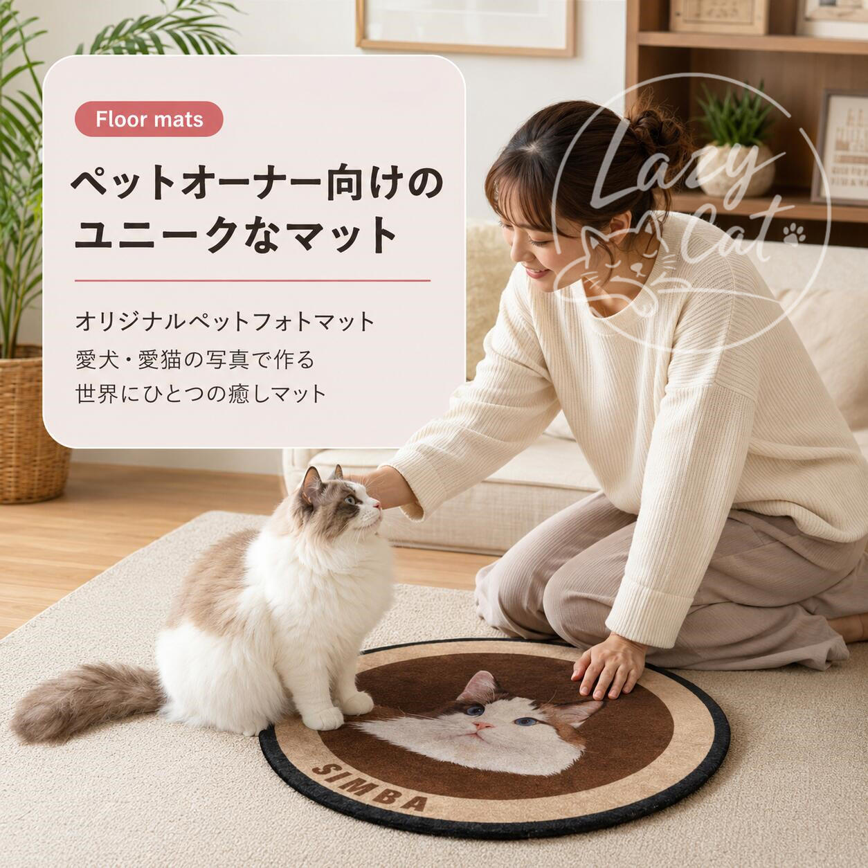 オリジナル 写真 マット うちのこ ペット オーダーメイド 誕生日 ペットマット 滑り止め 円型 カーペット オリジナルグッズ オーダー オリジナルマット 犬 猫 記念品 メモリアルグッズ かわいい 記念 プレゼント ギフト プレイマット ラグマット 丸 jectstore-10005755 JECTSTORE サンプル画像3