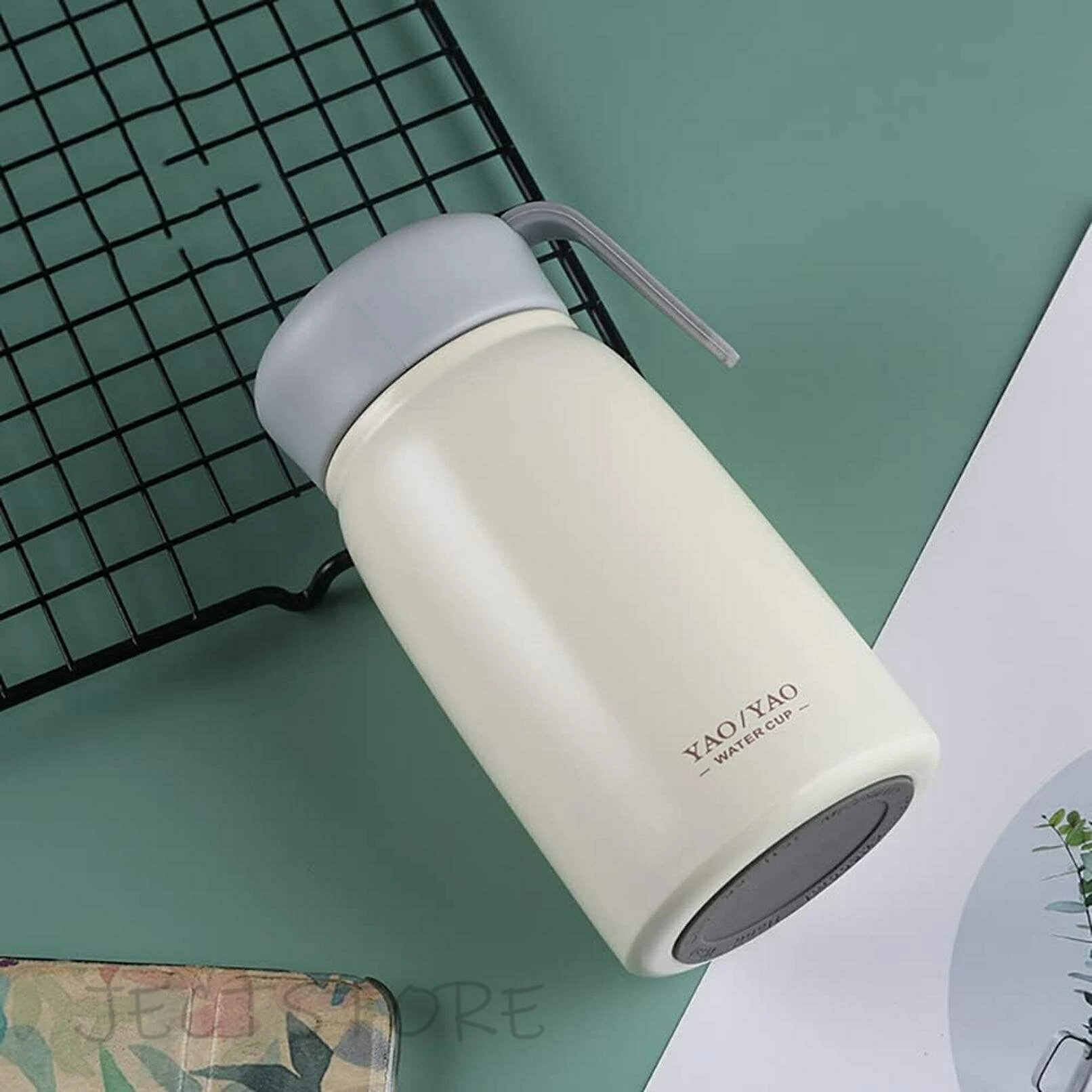 Rakuten - 水筒 350ml 真空断熱 保冷 保温 軽量 魔法瓶 ステンレスマグ おしゃれ 高い人気 ポータブル 女の子 男の子 直飲み オフィス すいとう 漏れ防止 在宅 ホワイト 学校