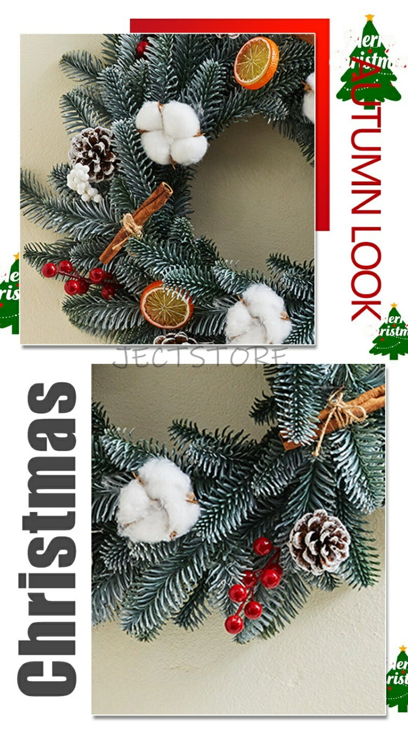 クリスマスリース おしゃれ 玄関 外 Xmas Christmas クリスマス装飾 造花 フラワー...