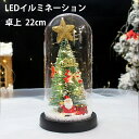 透明 卓上 クリスマスツリー ミニツリー テーブルツリー 約 20cm ブランチツリー 常時点灯 シラカバツリー LEDツリー シンプル ガラス LEDイルミネ...