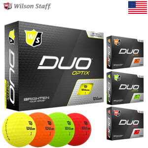 【ロスト激減】ウイルソンスタッフ DUO OPTIX ゴルフボール 1ダース 12球入 USA直輸入品 2020 Wilson Staff Golf Ball【蛍光カラー】【マットカラー】【艶消し】【激安ボール】