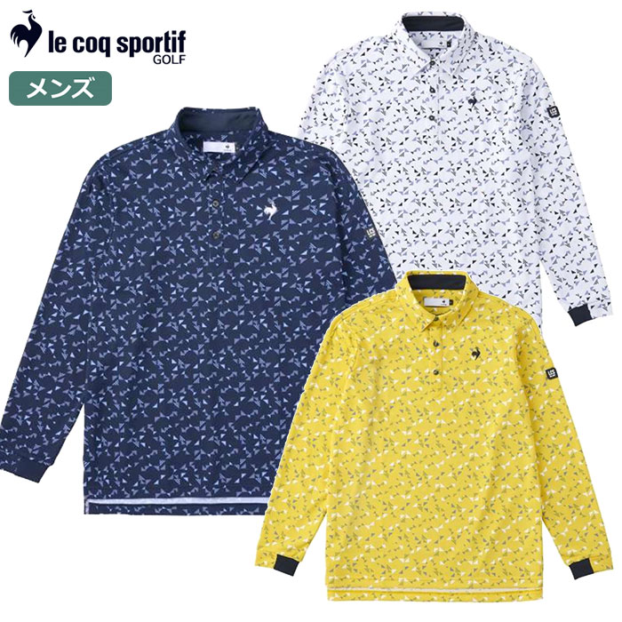 ルコックスポルティフ 小柄プリント長袖シャツ QGMWJB01 メンズ le coq sportif GOLF 2023秋冬モデル 日本正規品