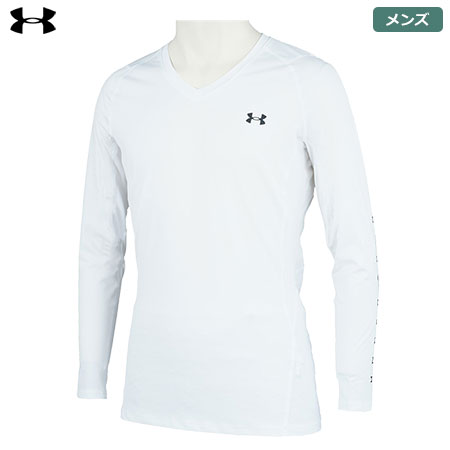 Under Armour - アンダーアーマー UA ヒートギア フィット長袖Vネックシャツ 1371673 100 メンズ UNDER ARMOUR 日本正規品 2022春夏モデル