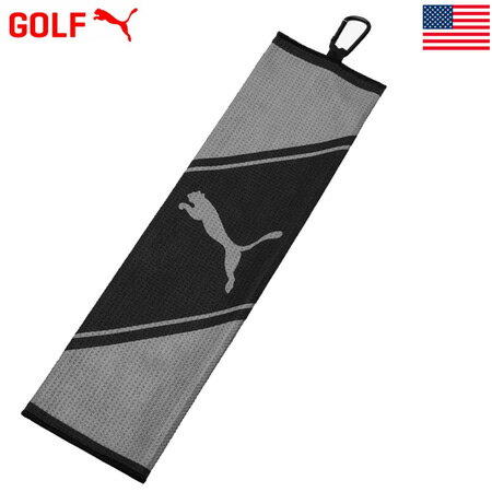 プーマ PUMA マイクロファイバー タオル カラビナ付き PUMA Tri-Fold Golf Towel 054338-01 USA直輸入品