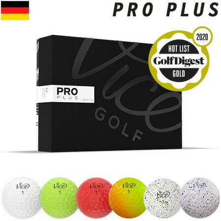 Vice GOLF PRO PLUS ヴァイスゴルフ プロ プラス 4ピース ウレタンカバー ゴルフボール 1ダース 12球入 USA直輸入品