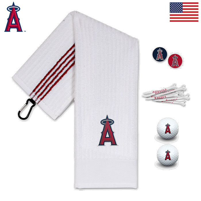 MLB エンゼルス Los Angeles Angels Golf Gift Set タオル ボール マーカー ティー ギフト 2023年モデル USA直輸入品