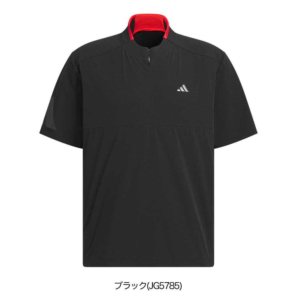 アディダス アディゼロ 撥水 ハーフジップ 半袖ウィンドウ KTN24 メンズ ゴルフウェア トップス 2025春夏モデル adidas 日本正規品