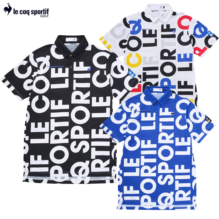 ルコックスポルティフ マルチカラーロゴ柄半袖シャツ LG5SHS05M メンズ ゴルフウェア ゴルフ le coq sportif golf 2025春夏モデル...