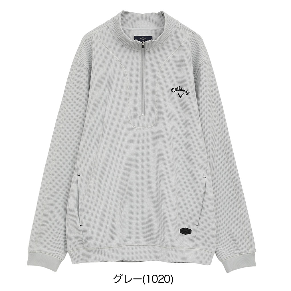 キャロウェイ ワッフルハーフジップモックネックシャツ C25233103 メンズ Callaway ゴルフウェア 2025秋冬モデル 日本正規品